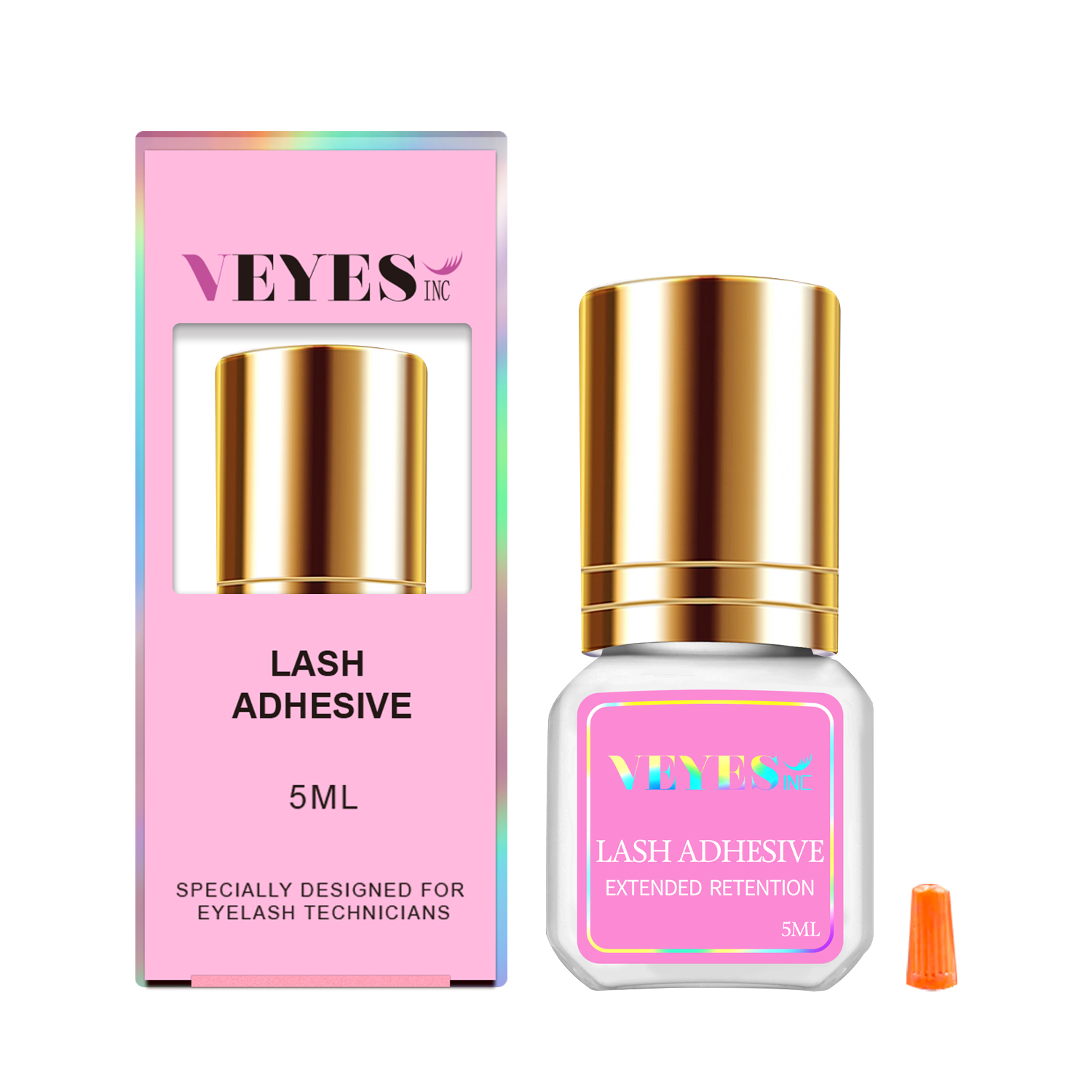 Veyes Inc-pegamento para extensiones de pestañas, 5ml, Veyelash 1-2 segundos, adhesivo para pestañas de secado rápido, 7 semanas de retención, pegamento para volumen, herramientas de maquillaje