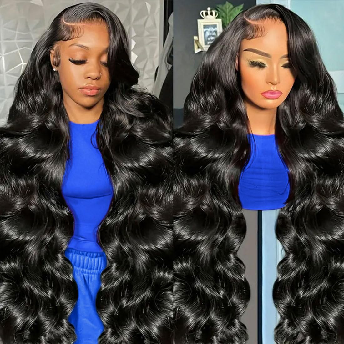 Peruki z włosów naturalnych w 100%, wietnamskie, o gęstości 300%, typu Body Wave, 13x6, z wstępnie wyskubaną linią włosów, peruki typu Lace Frontal dla kobiet, peruki 5x5 bez kleju.