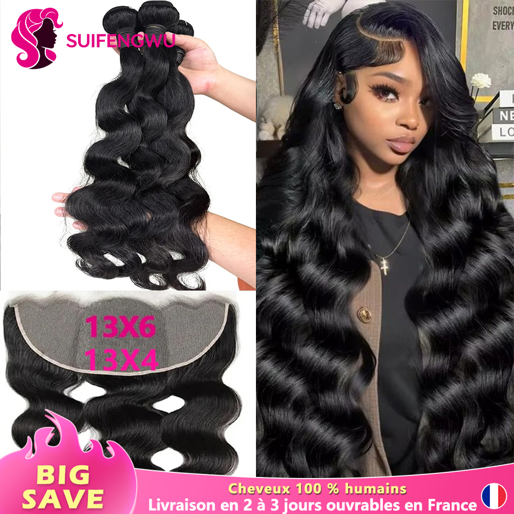 13x6 Lace Frontal z pasmami włosów naturalnych Body Wave z zamknięciem, 100% brazylijskie włosy naturalne do przedłużania z 13x4 Lace Frontal, dziewicze włosy, 2-3 dni robocze do UE