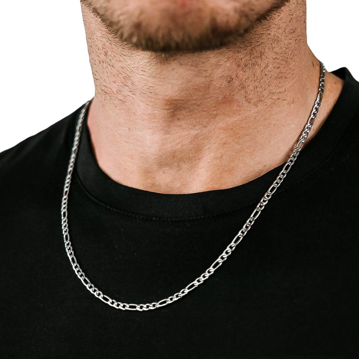3X1 Originele Zilveren Echt Chirurgisch Roestvrij Staal Dunne Mannen Ketting