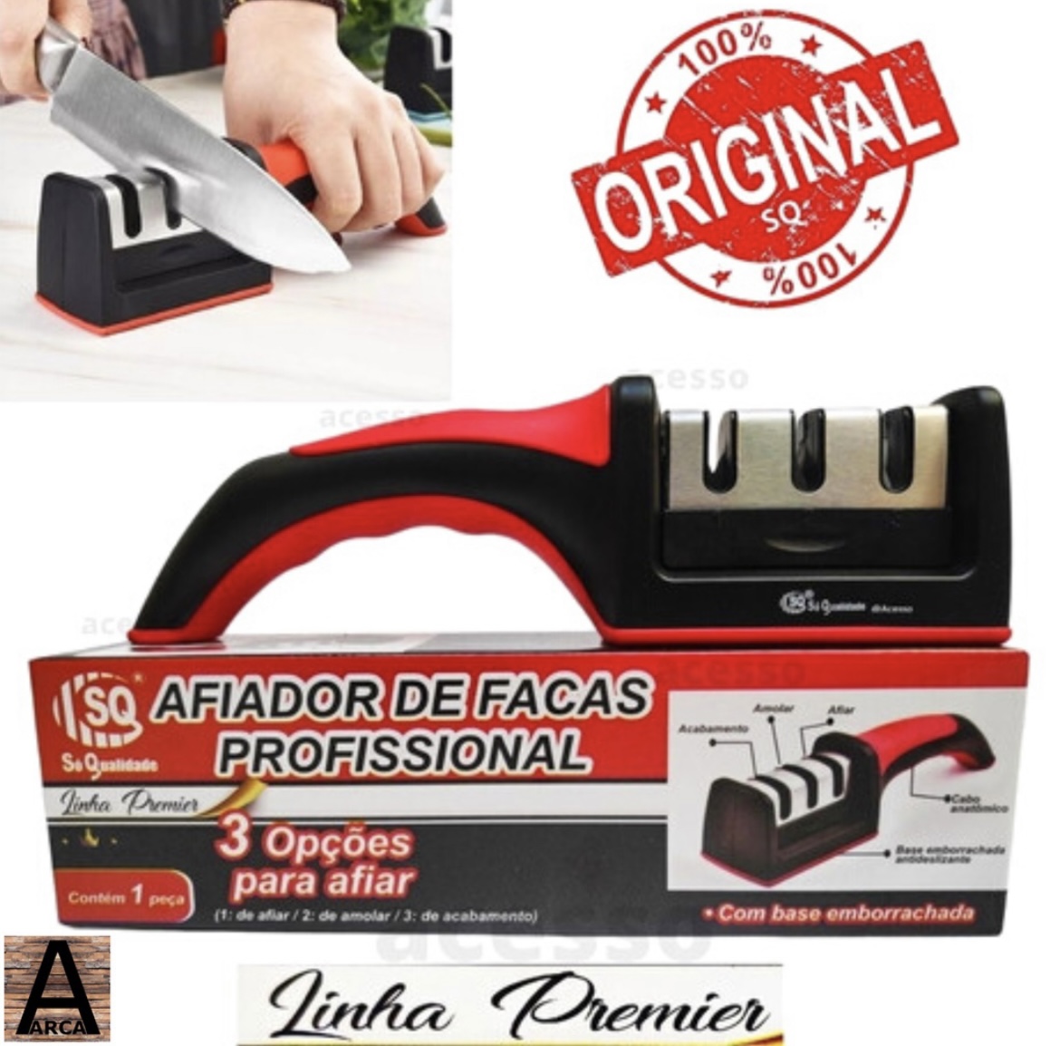 Amolador Afiador de CARA profesional com 3 Afiadores/cacerus profesional