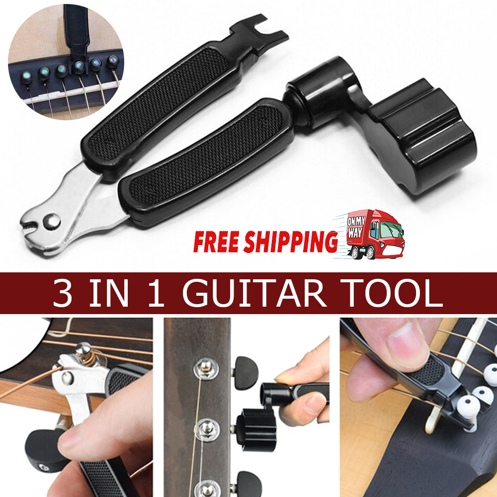 Cortador de cuerda de guitarra 3 en 1, herramienta múltiple, Pin de puente, clavija