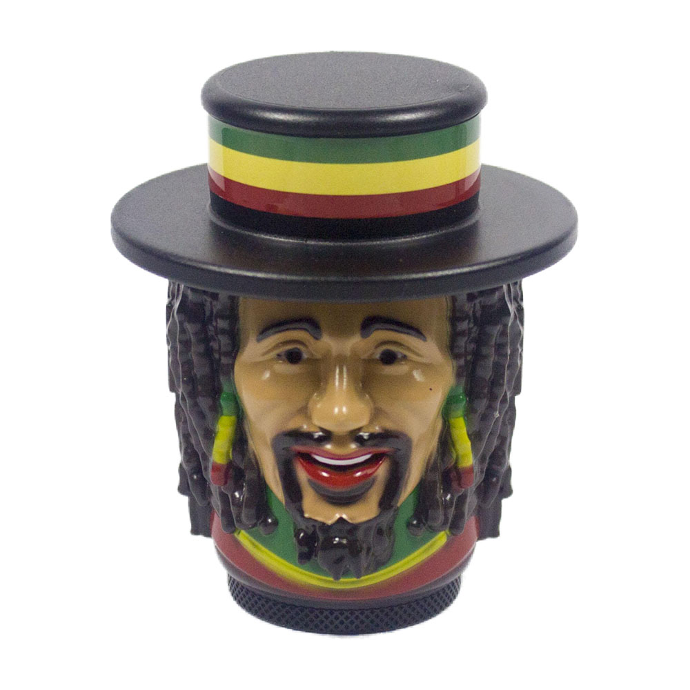 1.5 "Tabak Kruidenmolen Kruiden 4 Pc Rook Crusher 3d Rasta Man Met Hoed