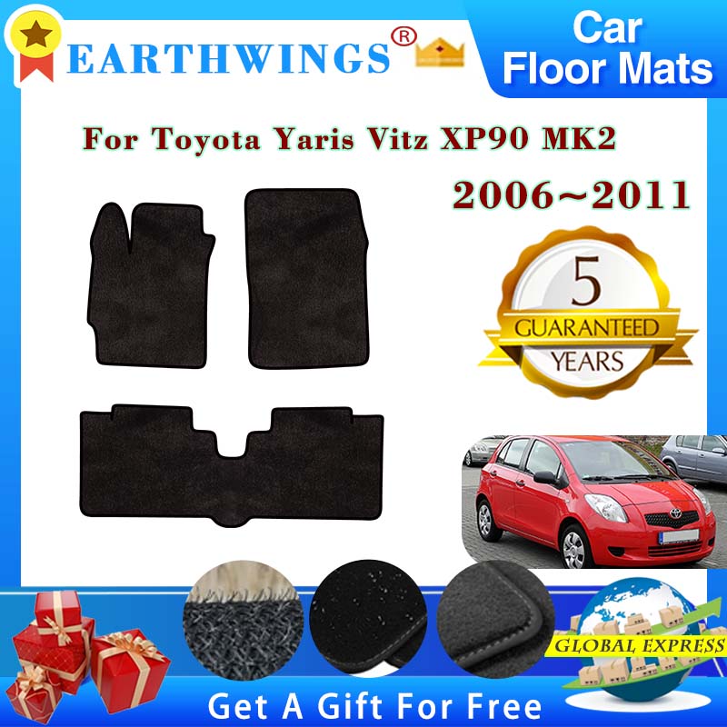 Para toyota vitz xp90 yaris mk2 2007 2008 2006 ~ 2011 tapetes do carro footpads anti-deslizamento capa almofada almofadas de pé acessórios