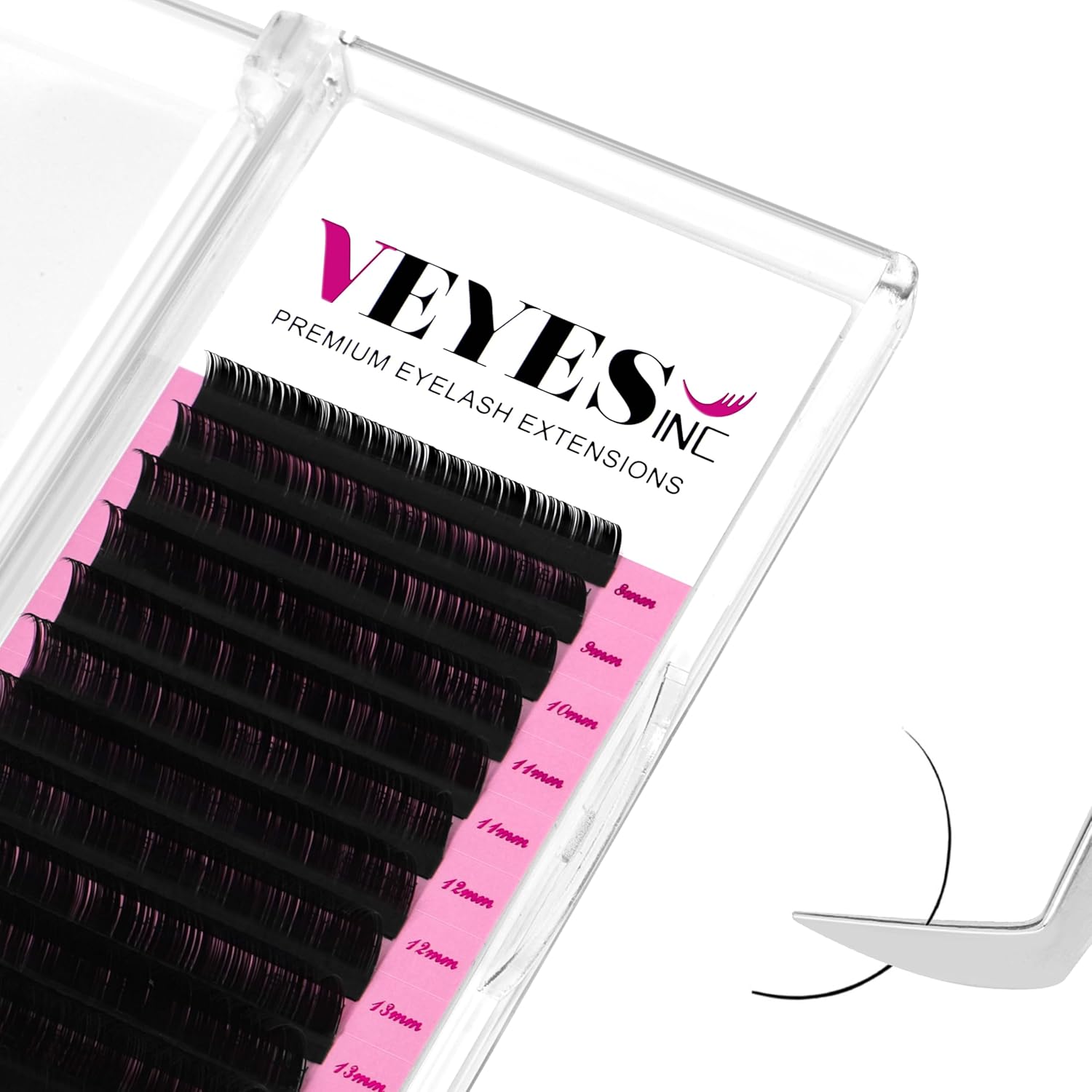 Extensiones de pestañas individuales Veyes Inc, pestañas mate de visón sintético, 8-20mm, Veyelash profesionales, pestañas naturales clásicas, venta al por mayor