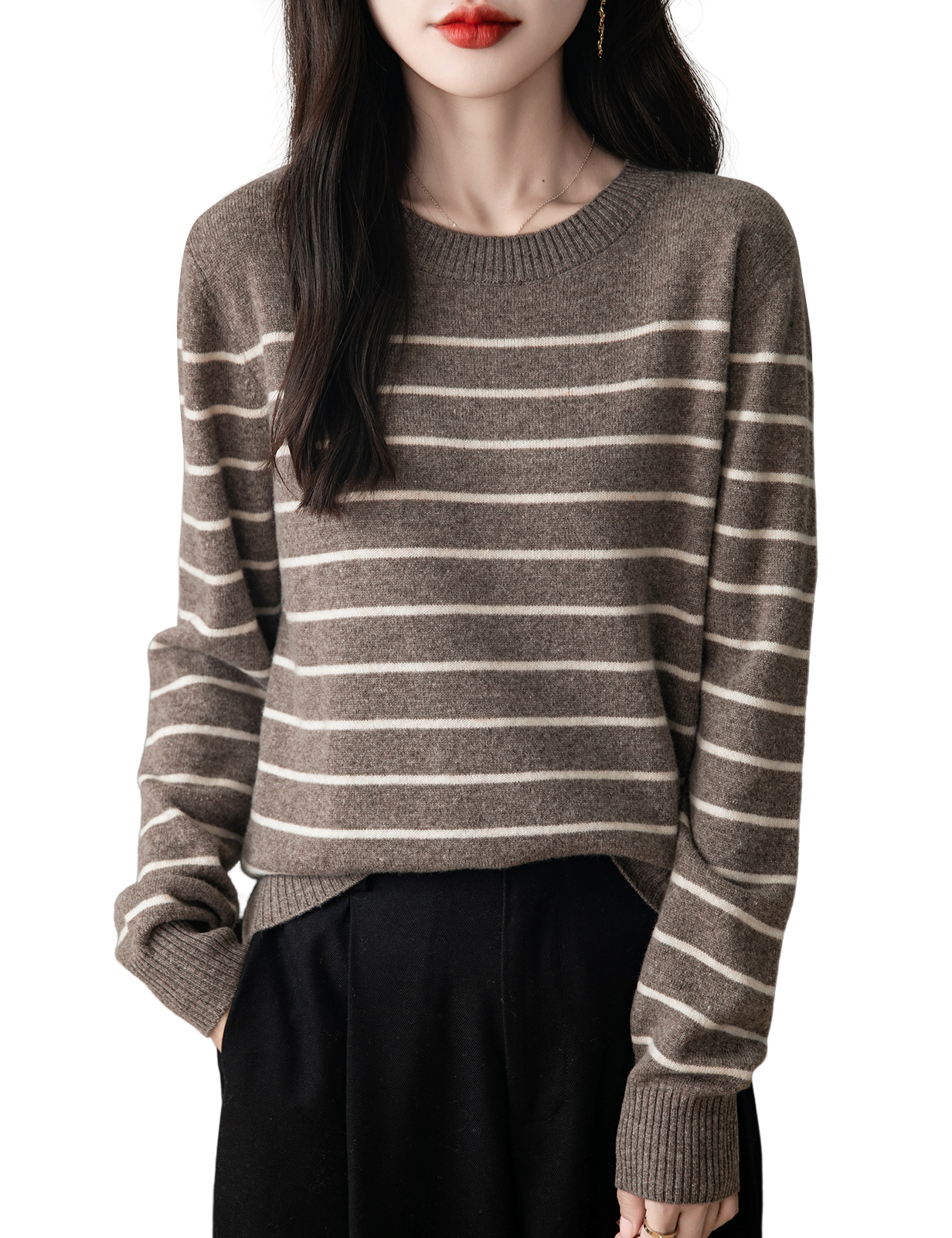 EU ขนาด 100% Merino ขนสัตว์เสื้อกันหนาวผู้หญิง 2024 ฤดูใบไม้ร่วงฤดูหนาวเสื้อคอเต่า WARM Soft เสื้อแขนยาวลายถักเสื้อกันหนาว