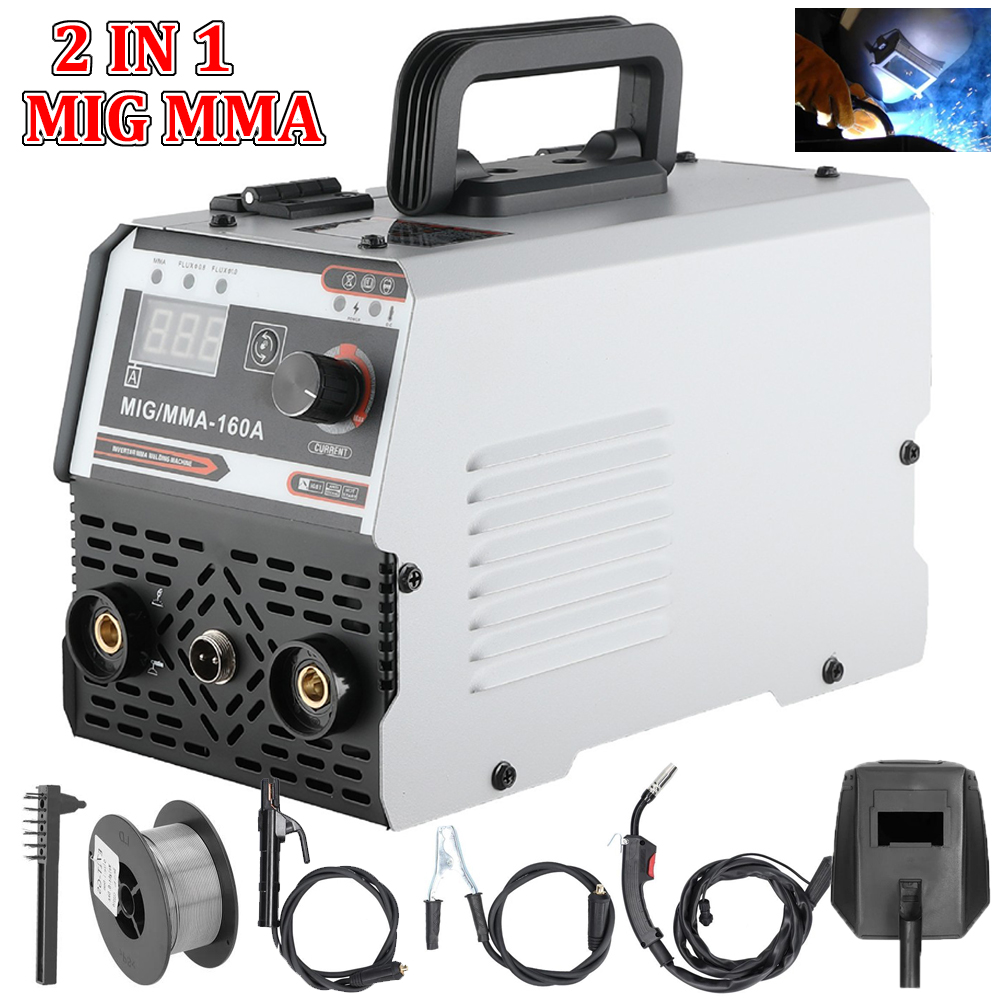 Spawarka 2 w 1 MIG MMA IGBT DC Inverter z automatycznym podawaniem drutu, spawanie kontaktowe, spawanie ARC bez gazu i z osłoną gazową.