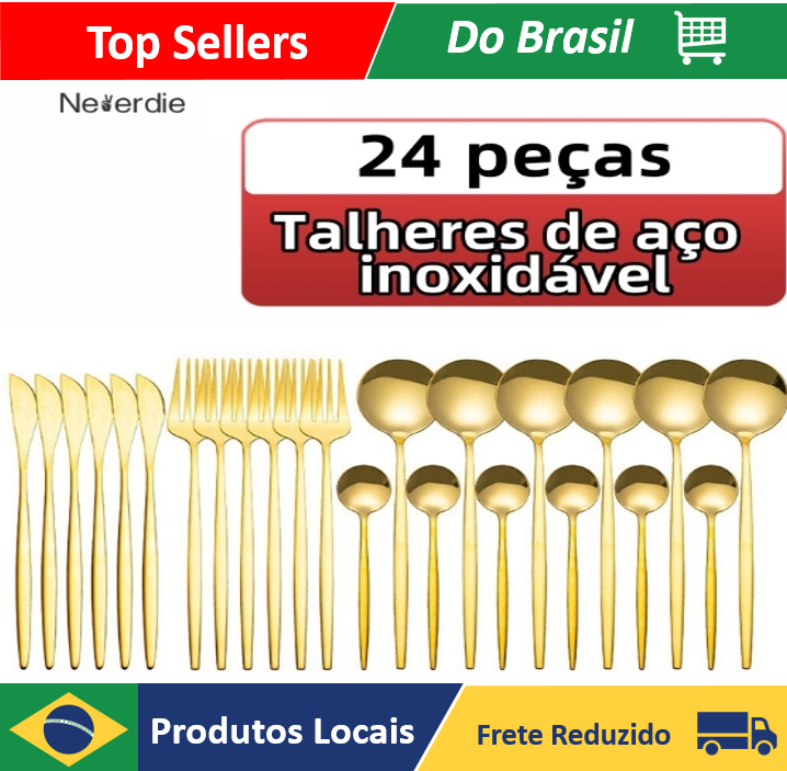 Juego de cubiertos de acero inoxidable, 24 Uds., cuchillos, tenedores y cucharas en cubiertos de cocina sin estuche, tienda de malezas