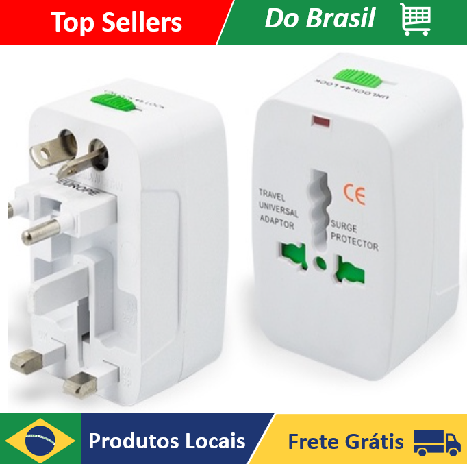 NEVERDIE STORE - Adattatore Tomada Universal Internacional Viagem + 150 Paese ENVIO RAPIDO PARA TODO O BRASIL