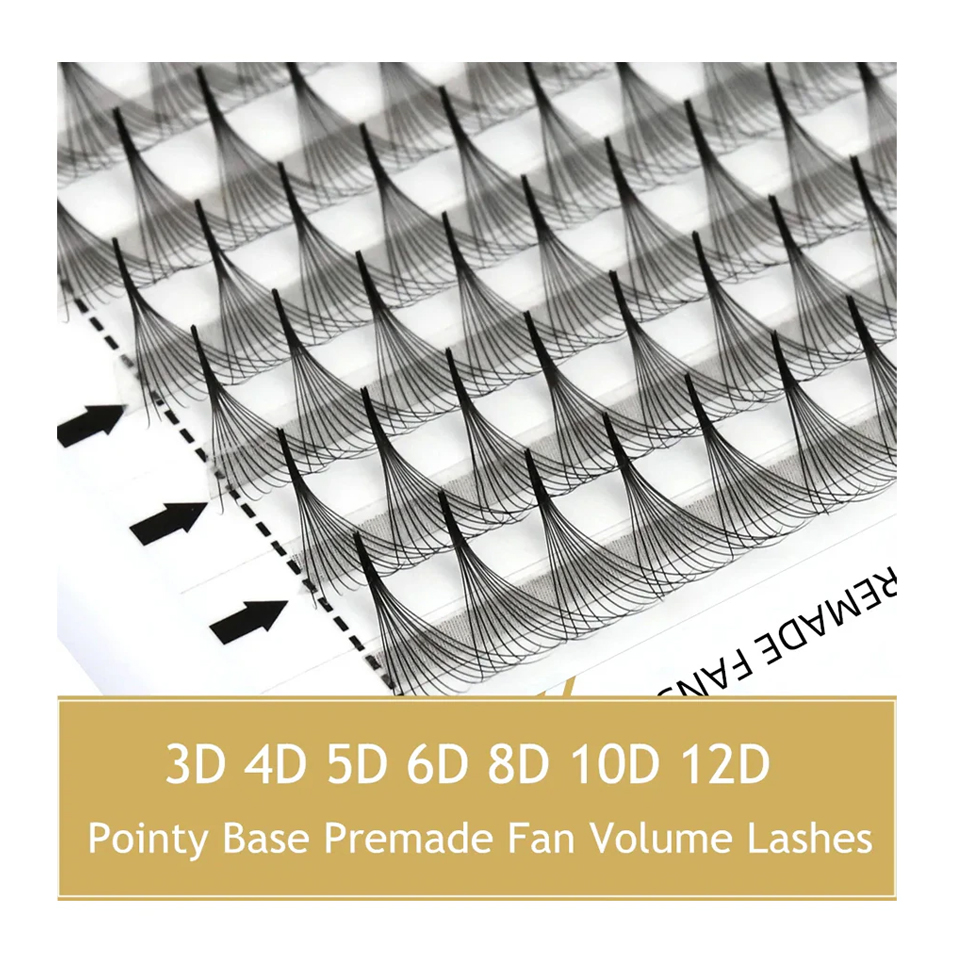RUJADE заостренная узкая основа готовые веерные ресницы 3D/5D/6D/8D/10D/12D русские объемные ресницы для наращивания ресниц из искусственной норки кашемировые вееры