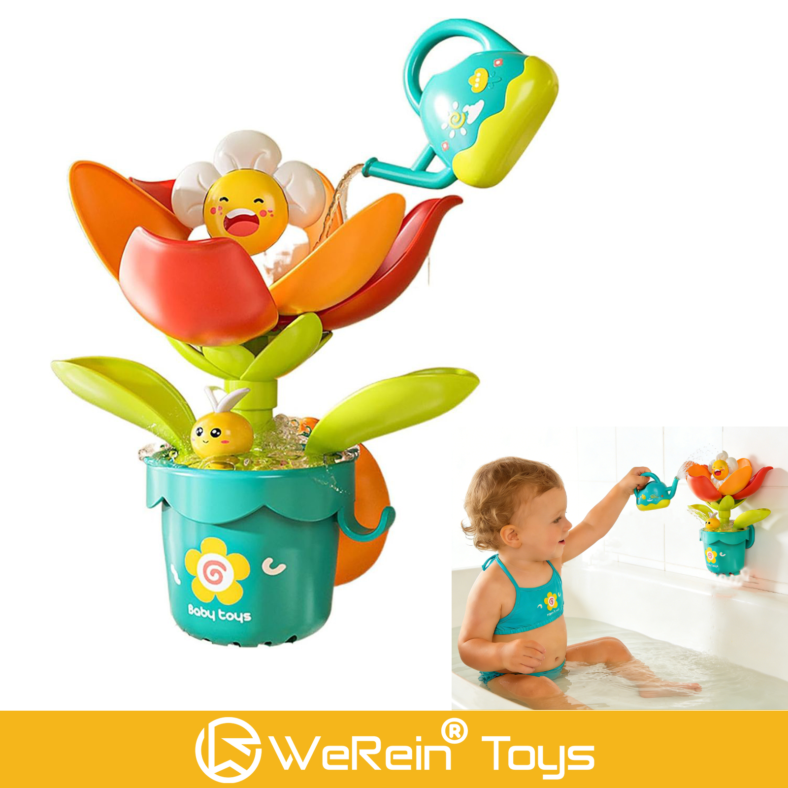 Juguete de Baño con Ventosa, Girasol, Multifuncional, Divertido para Bebés y Niños, el Mejor Regalo