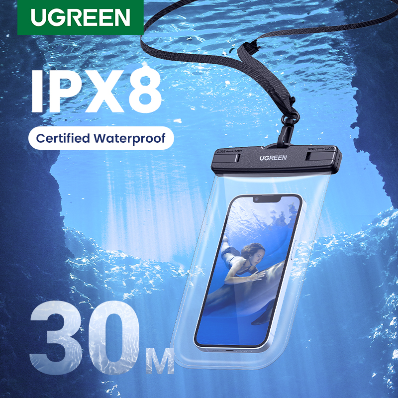 UGREEN 7,2 inch IPX8 waterdichte telefoonhoes tas voor iPhone 16 15 14 13 12 Pro Max Samsung universele zwemmen beschermende tas