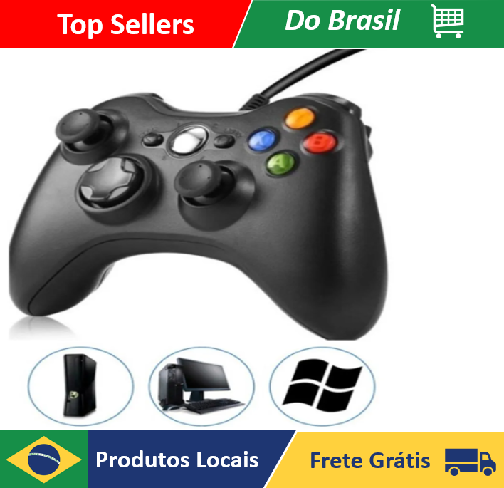 NEVERDIE STORE - Controle De Xbox 360 Com Fio Para Videojuego e PC/Gordo E Pc Joystick Jogo ENVIO RAPIDO PARA TODO O BRASIL