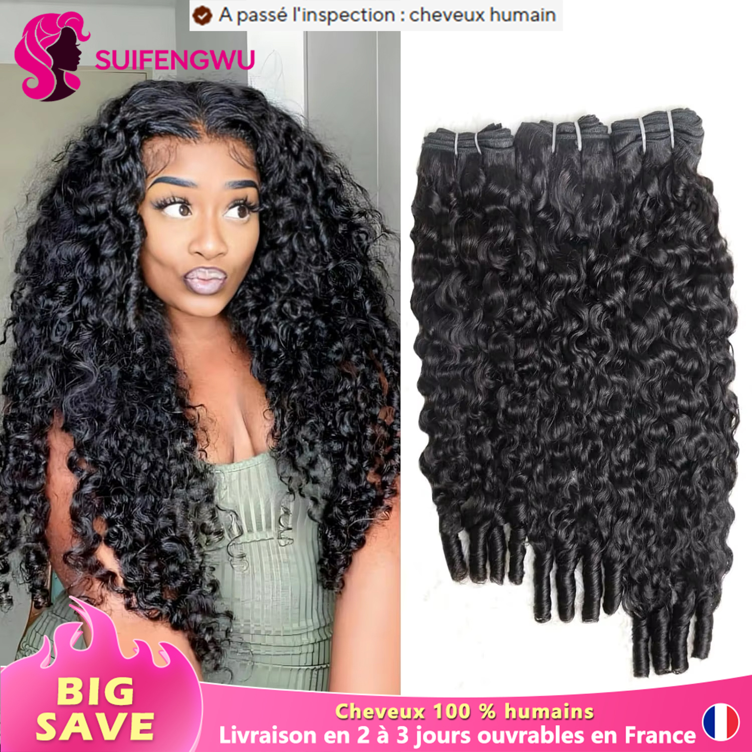 15A Podwójnie Przedłużane Pasma Włosów Naturalnych Burmese Curly 100% Surowe Włosy Ludzkie Doczepiane Włosy Naturalne Dla Kobiet 1/3/4 Sztuki Mache Weave 2-3 Dni Pracy Do UE