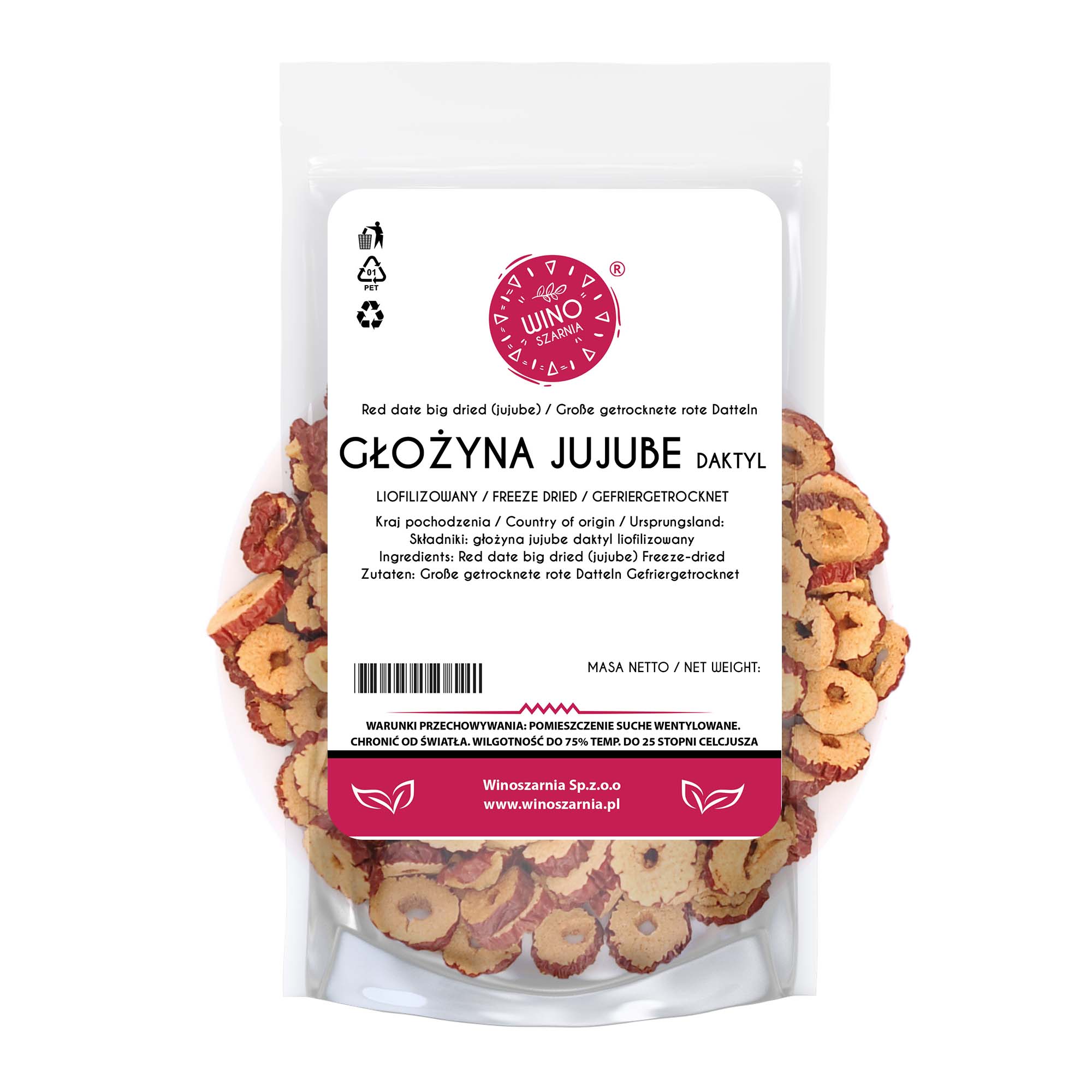 Dactyl Chinesische Jujube Gefriergetrocknete Scheiben - 50g