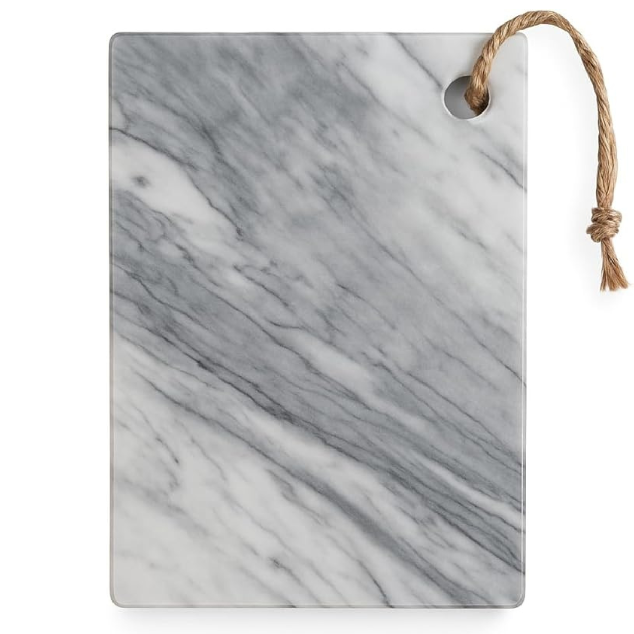 Tábua de Corte em Mármore Carrara Venato 30 × 20 cm-TRAR-Elegante, Polida, Artesanato-Ideal para Queijos, Sushi e Salami-Mobiliário de Mesa Design |   Criações Kalu