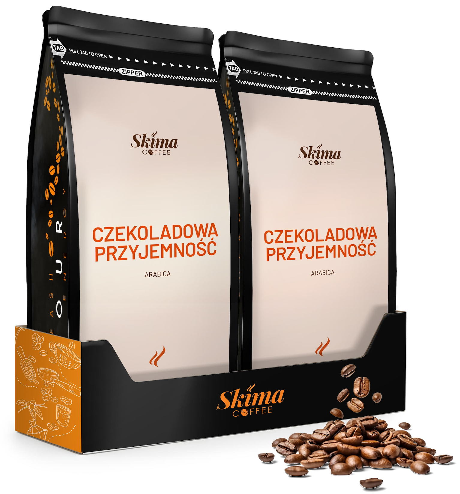 Kaffee in ganzen Bohnen 2x1kg CHOCOLATE PLEASURE 100% ARABICA für Espressomaschine + KOSTENLOSES GESCHENK