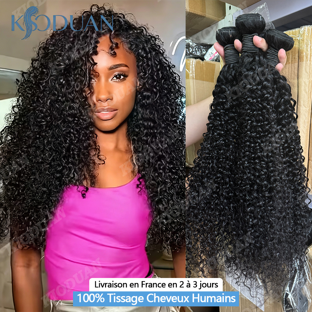 15A Kinky Curly Echthaar-Bündel 20 22 24 Zoll Burmesische Lockige Haarbündel 100% Echthaar Brasilianische Bündel Rohes Haar 100% Echthaar für Frauen 2-3 Werktage bis zur Lieferung nach Frankreich