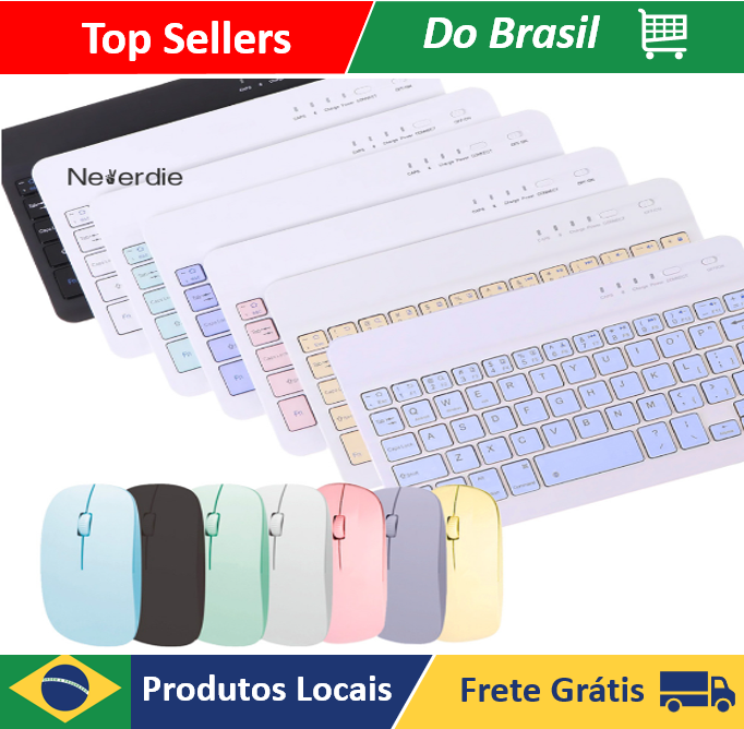 Kit Keyboard dan Mouse Bluetooth nirkabel Macaron warna-warni untuk PC iPad Tablet Notebook - Neverdie Store