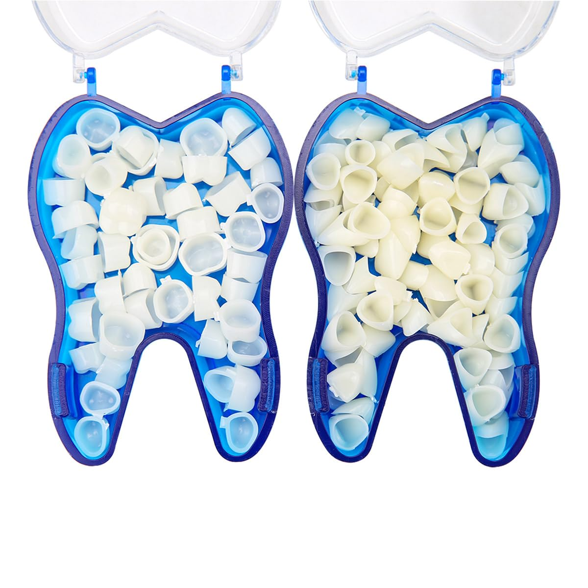 50 pçs/caixa dental temporária coroa kit anterior frente molar posterior dentes folheados odontologia ferramentas de clareamento dos dentes