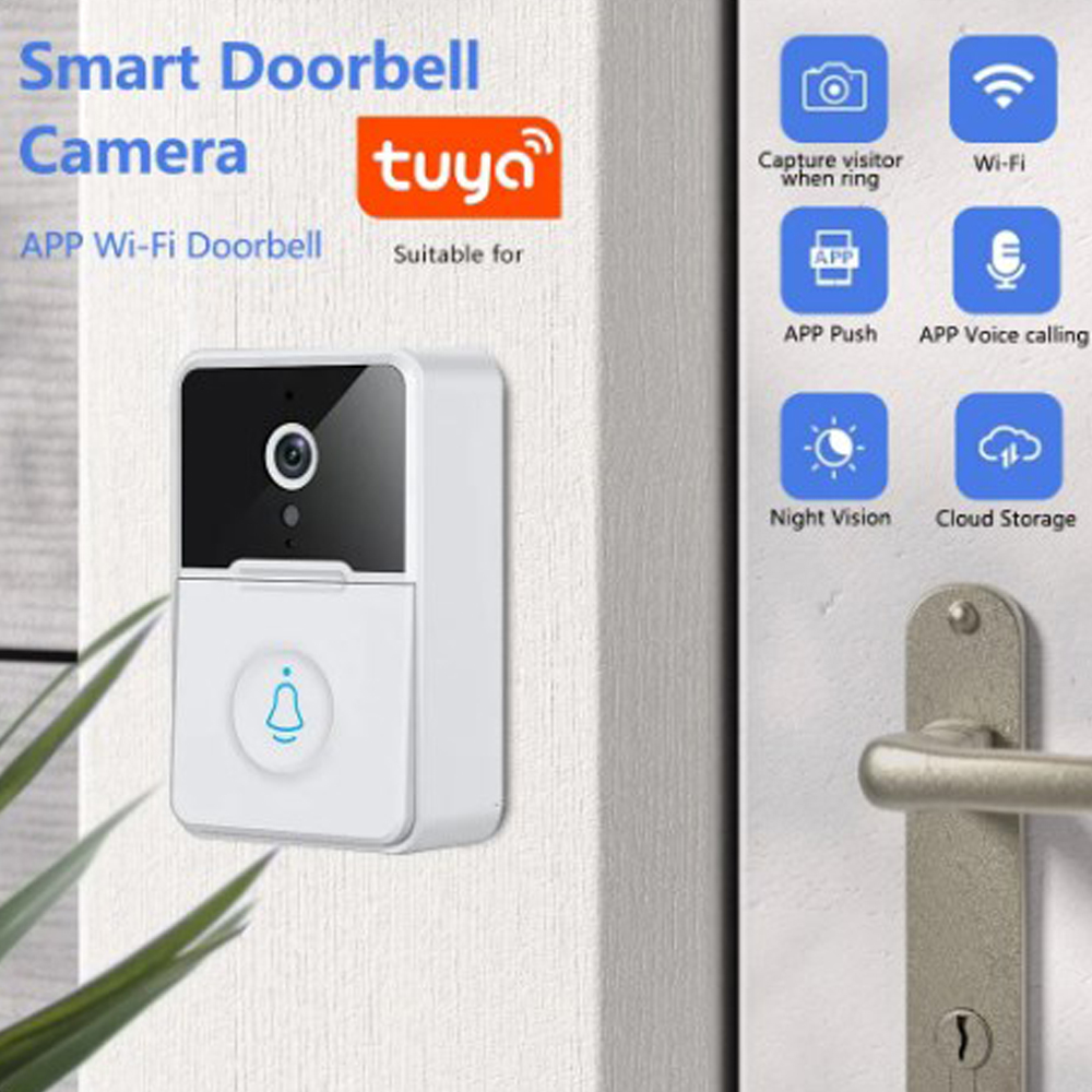 Tuya WiFi Vídeo Campainha Sem Fio HD Câmera PIR Detecção de Movimento IR Alarme Segurança Casa Inteligente Porta Campainha WiFi