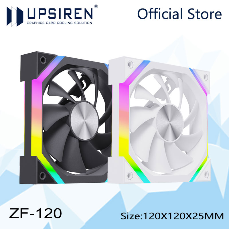 UPSIREN ZF-120 ventilateur de châssis d'ordinateur 12 cm ARGB 4 broches PWM ventilateur de refroidissement silencieux 12 V grand Volume d'air 45 CFM/600-1500 tr/min