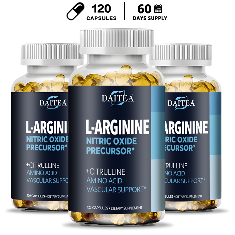Daitea L-Arginine Supplement – Für Energie, Kraft und Ausdauer beim Training |   Muskelmasse, gentechnikfrei
