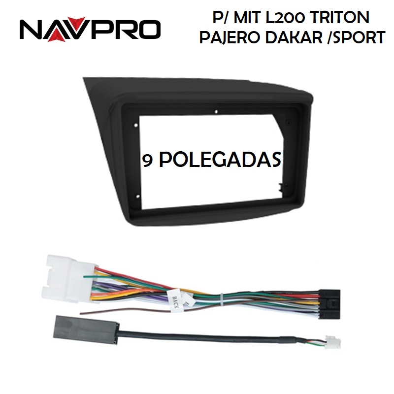 Per L200 TRITON DAKAR PAJERO SPORT fino al 2018 telaio e cavi di collegamento per l'installazione di Multimedia Center 9 "NAVPRO CASKA