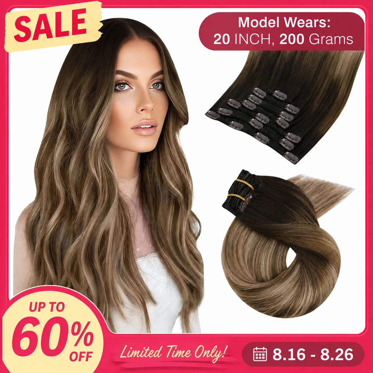 [Hot Sale] Moresoo Clip in Hair Extensions Real Natural Hair Remy Straight Set 5&7 Pcs Brazilian Clip in Human Hair Extensions