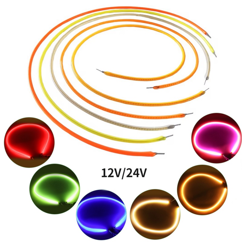 300 mm, 600 mm, 1200 mm langes, flexibles LED-Filament für kreative DIY-Lampenteile, DC 12 V/24 V, Diode, rosa, warmweiß, rot, blau, grün