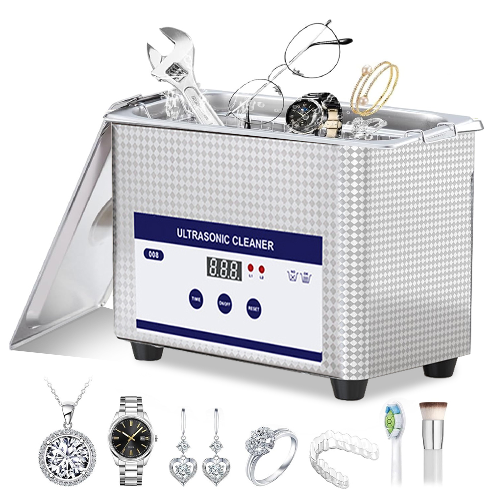 Machine de nettoyage à ultrasons 40 kHz à haute fréquence vibratoire, nettoyeur professionnel de bijoux avec minuterie numérique pour lunettes, montres et bagues
