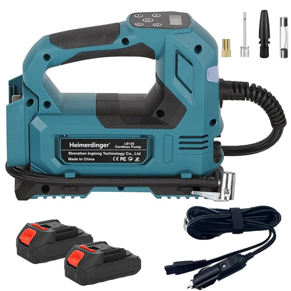 Kabellose elektrische Luftpumpe, elektrischer Kompressor, Autoreifen-Luftkompressor, aufblasbare Pumpe, Werkzeuge mit LED-Licht für Makita 18 V Akku