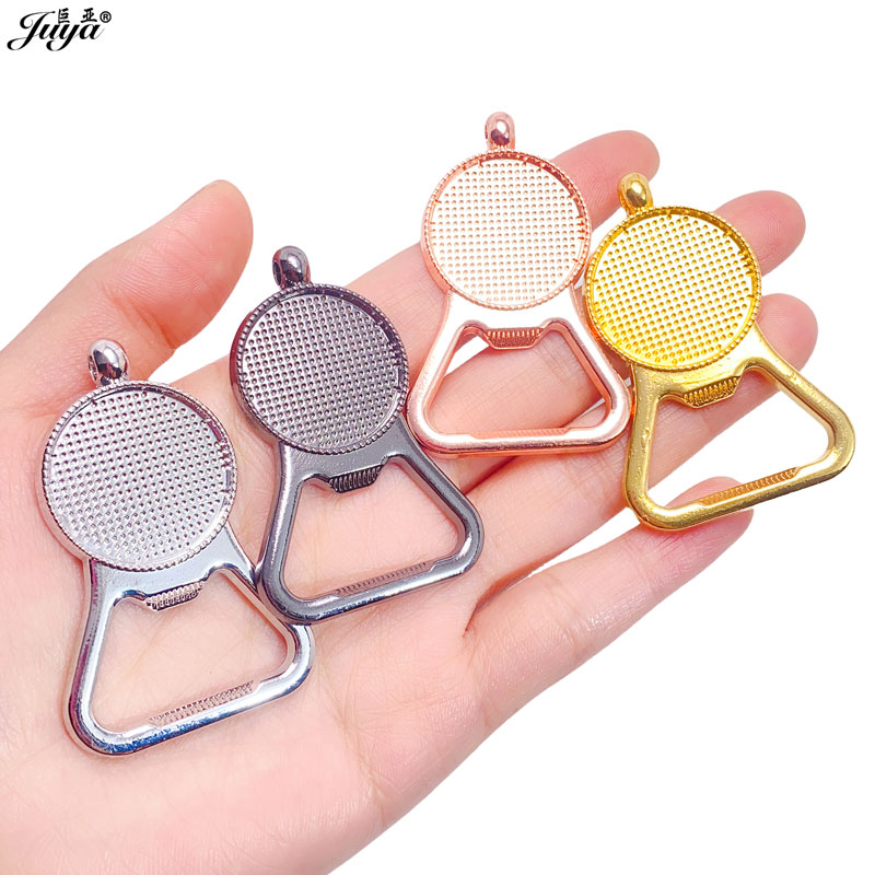 Base de cabochão multifuncional 25mm, bandeja pingente, configuração para fazer jóias, abridor de garrafa de cerveja diy, acessórios de chaveiro, 1 peça