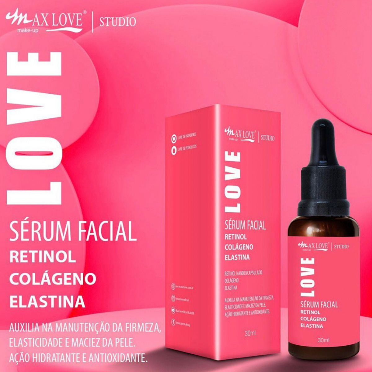 Serum do twarzy z kolagenem retinolu i elastyną-Max Love