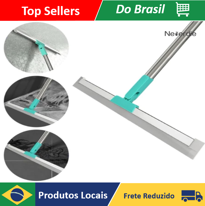Rodo Mágico ou Vassoura mágica 2 em 1 Vassoura Mágica Rodo Tira Pelo Limpa Vidro Silicone Com telescópico - Neverdie Store