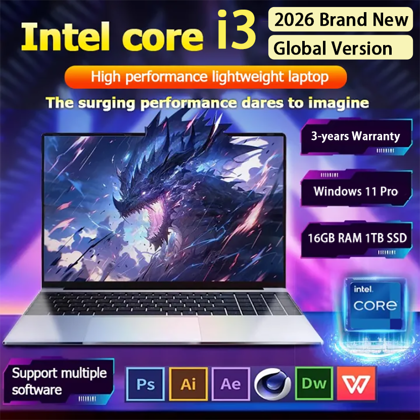 Nieuwe Aanwinst 2026 15.6'' PC Laptop Computer 16GB RAM 1TB 2TB SSD Intel i3-6100U Computer Vingerafdruk ontgrendeling Windows 11 Laptops Kantoor Studie Notebook