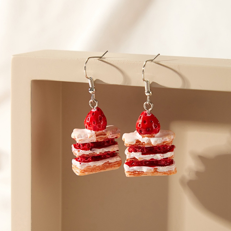Neue Mode Erdbeere Kuchen Ohrringe Für Frauen Harz Handgemachte Nette Wassermelone Zitrone Tropfen Ohrring Mädchen Geburtstag Ohr Schmuck Geschenke