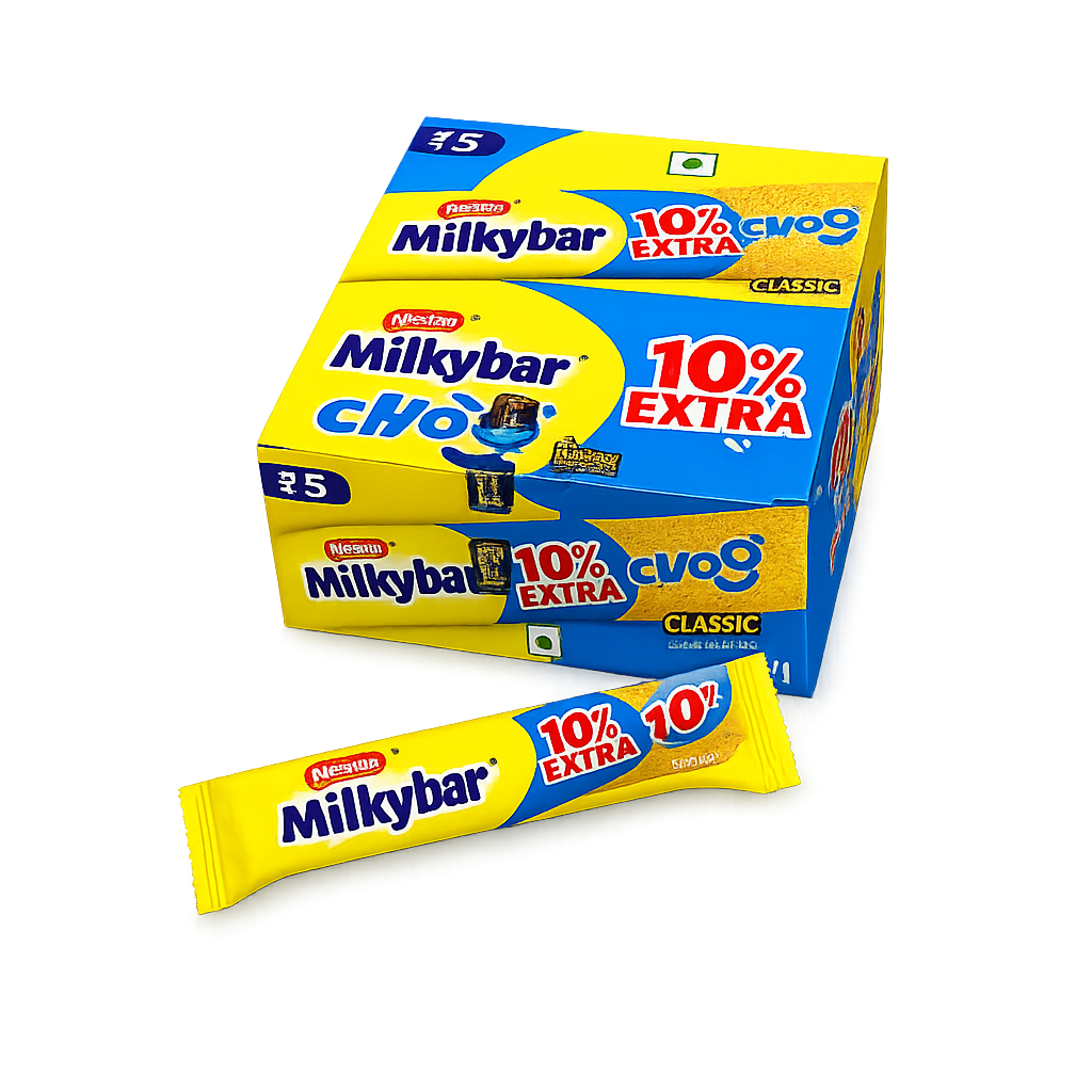 Nestlé Milkybar Choo Classic 28 x 12g (336g) – Weiße Schokolade mit cremiger Füllung – 28er Display