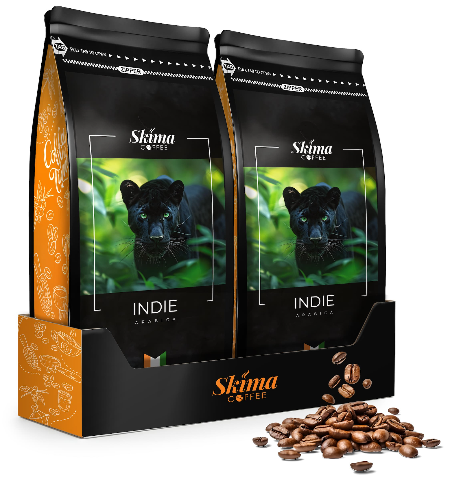 Ganze Kaffeebohnen 2x1kg INDIEN 100% ARABICA Frisch geröstet für Espressomaschinen + KOSTENLOSES GESCHENK