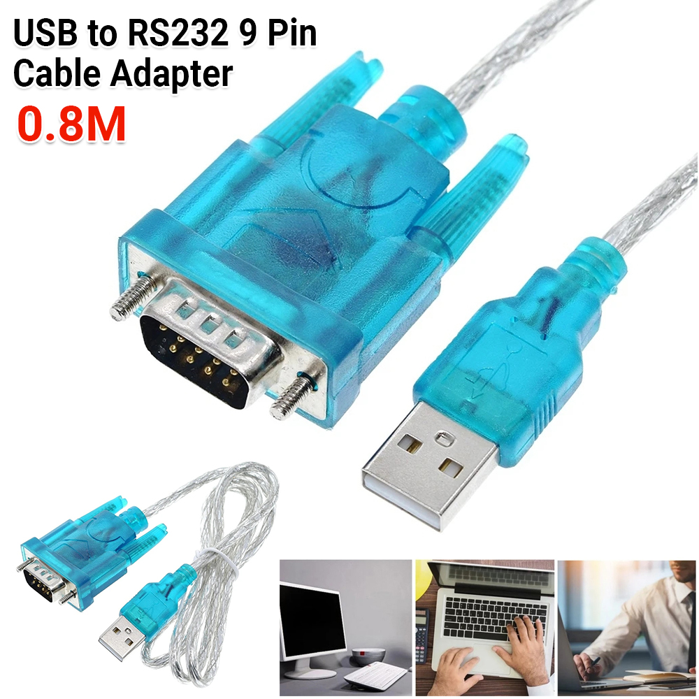 1x Usb Naar Seriële Rs232 Mannelijke 9 Pin Db9 Com Converter Adapter Kabel Windows 7 8 10