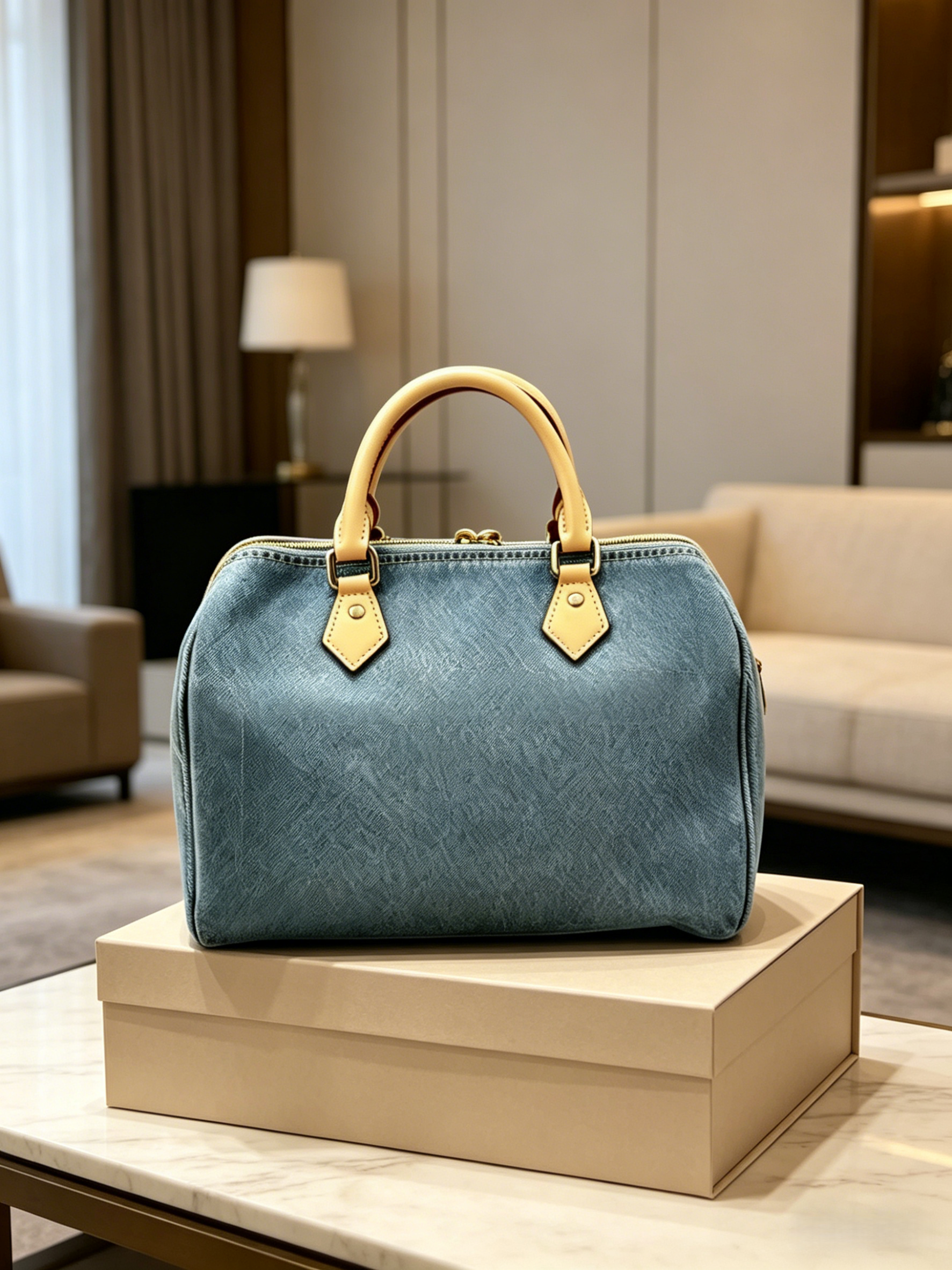 2026 Nieuwe Dames Denim Blauwe Handtas Grote Capaciteit Casual Veelzijdige Handtas 30X21cm ZX8716