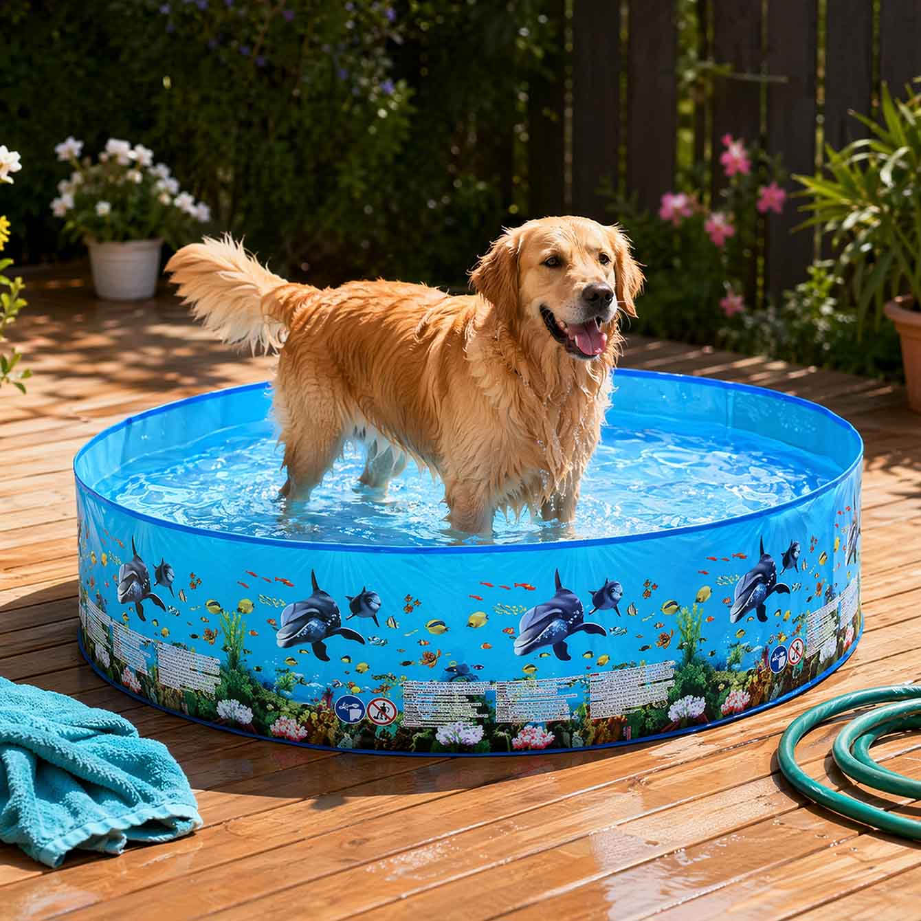 Piscina Plegable para Mascotas, Piscina Redonda de PVC para Perros, Piscina Portátil para Exteriores, para Jardín, Patio Trasero, Diversión Acuática de Verano