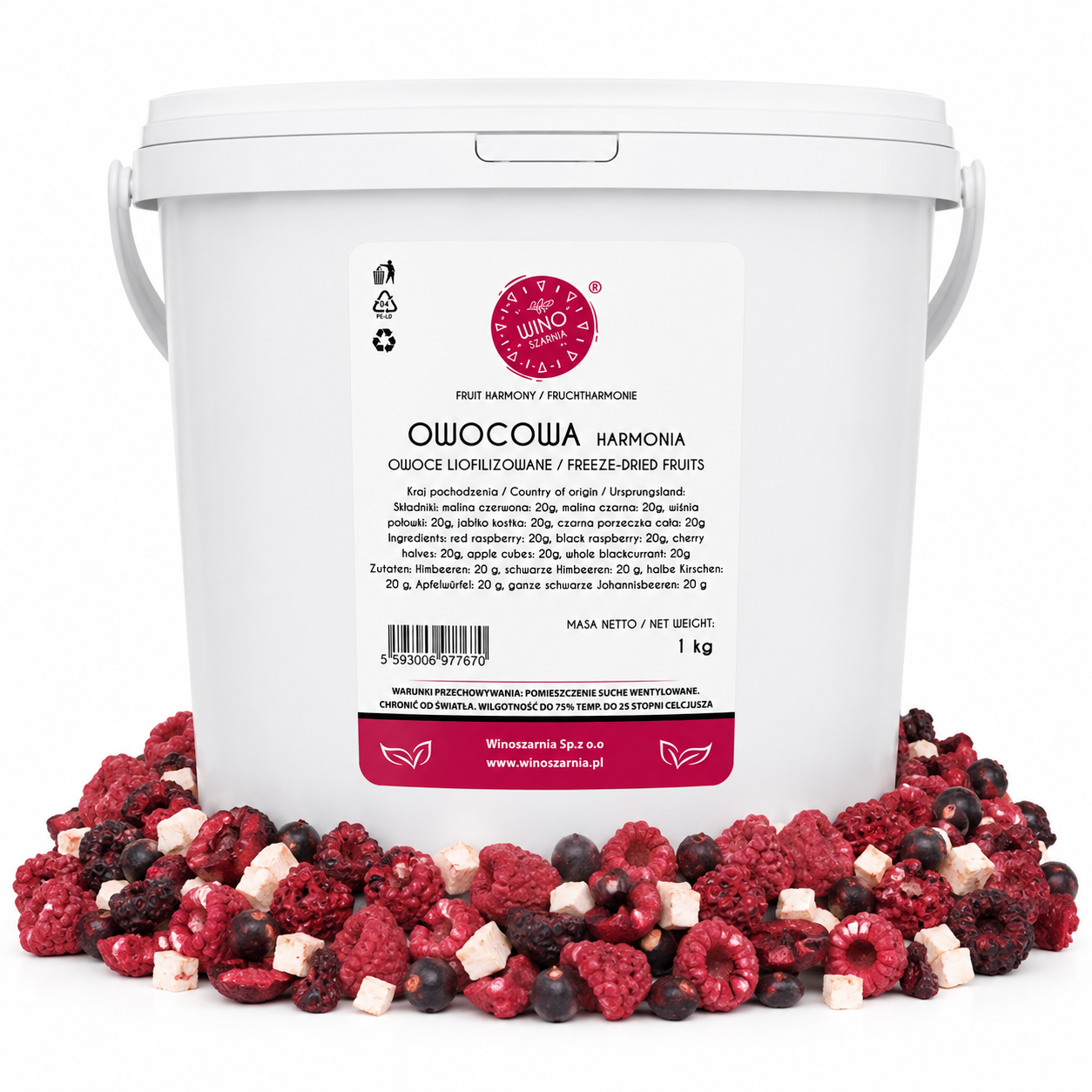 Fruit Harmony-100g Bucket Raspberry, Gefriergetrocknete Früchte