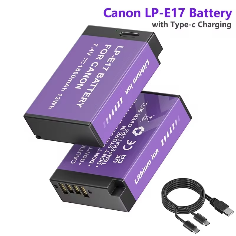 PALO LP E17 LP-E17 Akku mit Typ-C-Eingang für Canon SL2 SL3 RP200 250D M3 M5 M6 750D 760D T6i T6s 800D 8000D 77D Kiss X8i