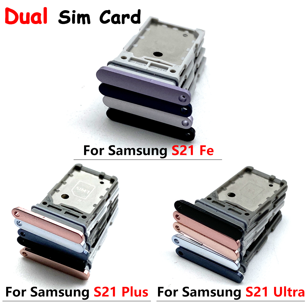 Держатель лотка для SIM-карты с двумя картами для Samsung S21 Fe/S21 Ultra/S21 Plus Держатель слота для лотка для SIM-карты Разъем адаптера Запасные части