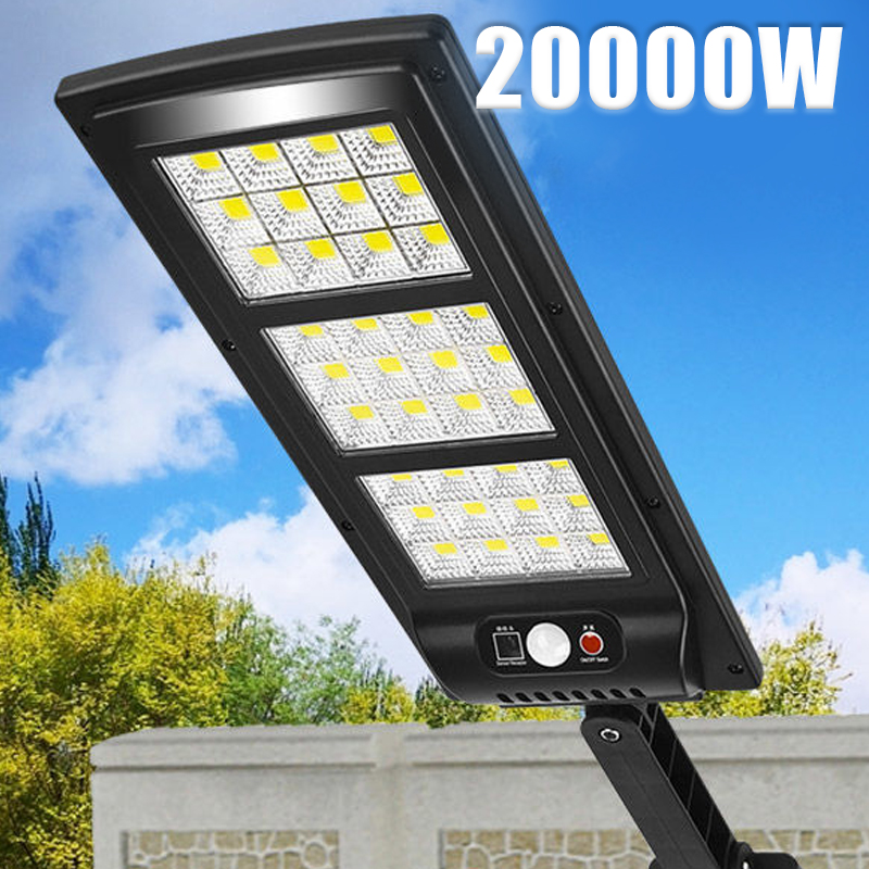 Potentes luces solares con Sensor de movimiento para exteriores, lámparas solares impermeables para jardín, luz de calle, control remoto inalámbrico