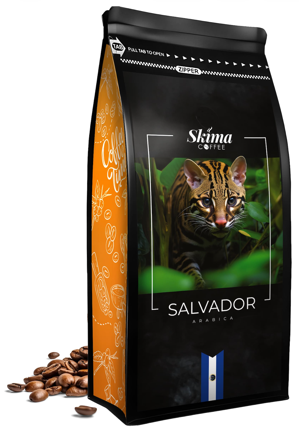 1 kg Kaffee in ganzen Bohnen SALVADOR 100% ARABICA, frisch geröstet für Espressomaschinen + KOSTENLOSES Geschenk