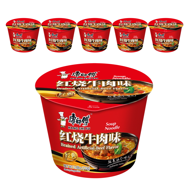 [공식수입인증정품] 캉스푸 홍소우육향 중국식품 컵라면 110g. 6개