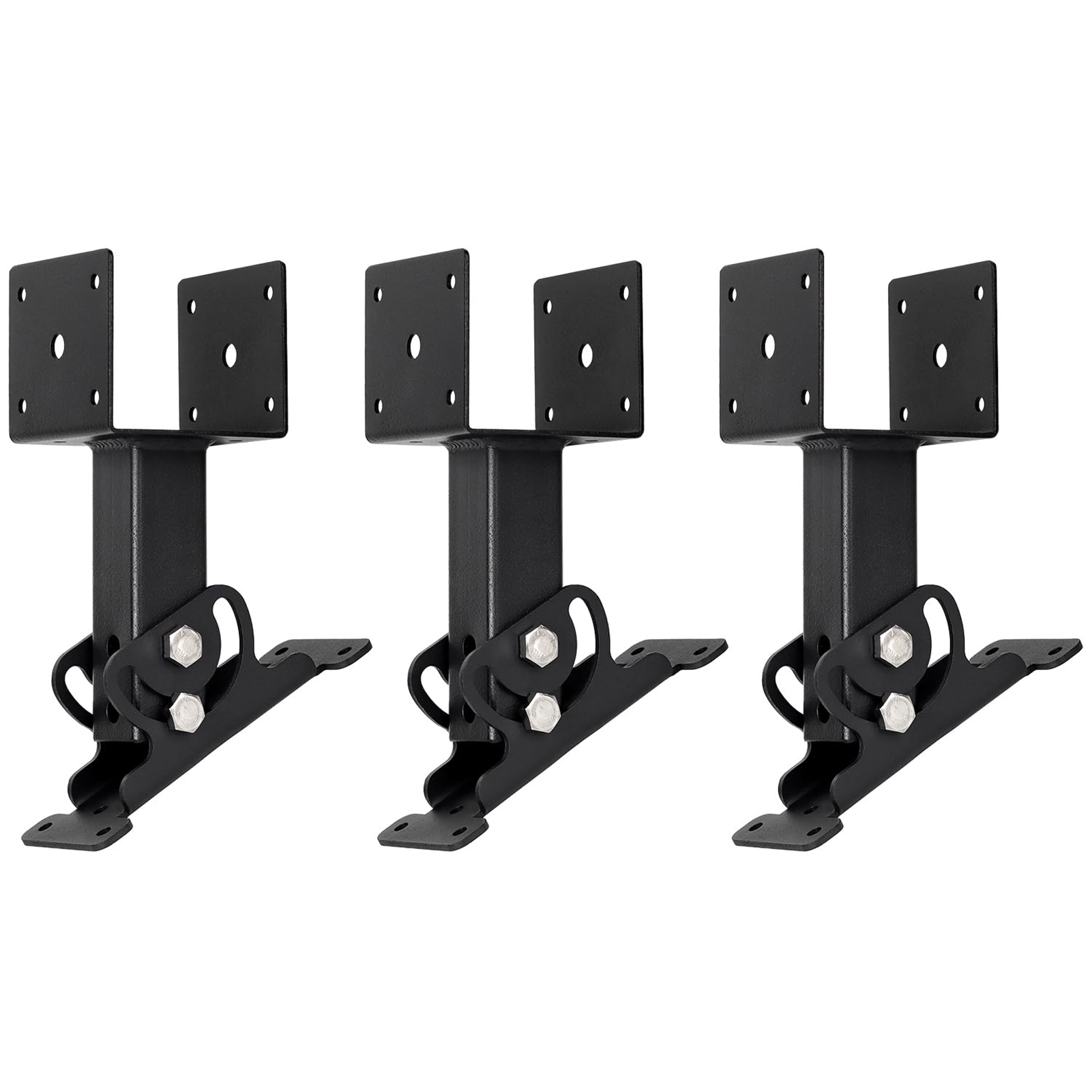 Kits de toit de tonnelle en métal réglable d'angle de support de pergola de 3 pièces matériel de toit de patio pour la couverture de patio en bois, tonnelle de faisceau en bois