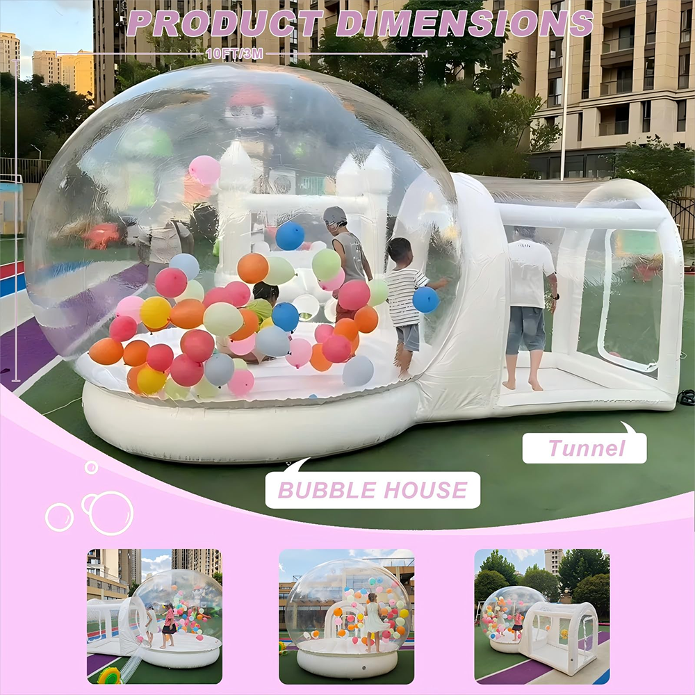 10FT บอลลูนกระโดด Inflatable Bubble house แทรมโพลีนและโดมโปร่งใส PVC วัสดุจัดส่งฟรีพร้อมเครื่องเป่าลมสําหรับปาร์ตี้